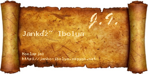 Jankó Ibolya névjegykártya